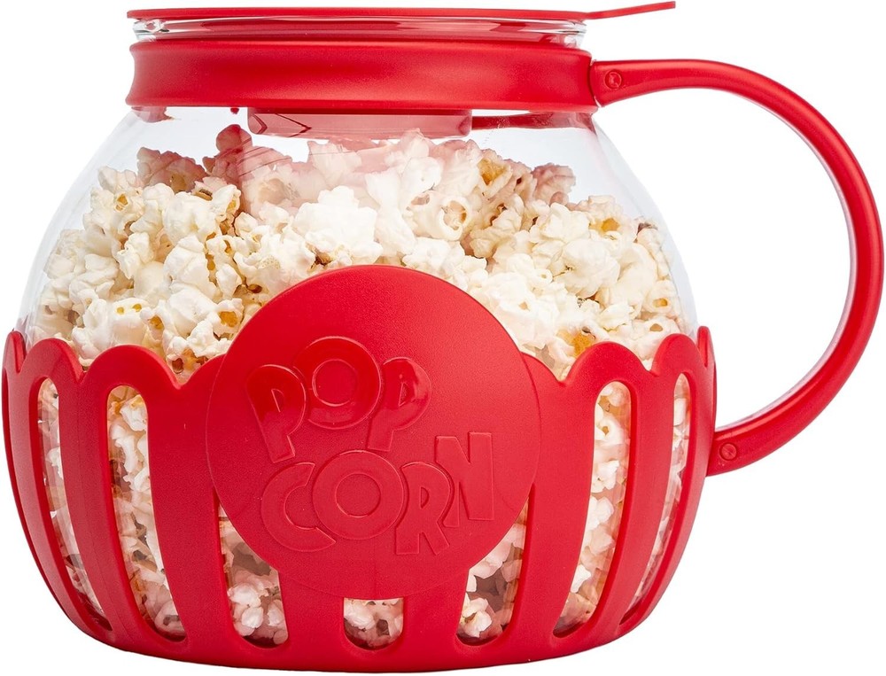 Patented Microwave Popcorn Popper, 3-Quart, Temp Safe Glass & Multi-Function Lid