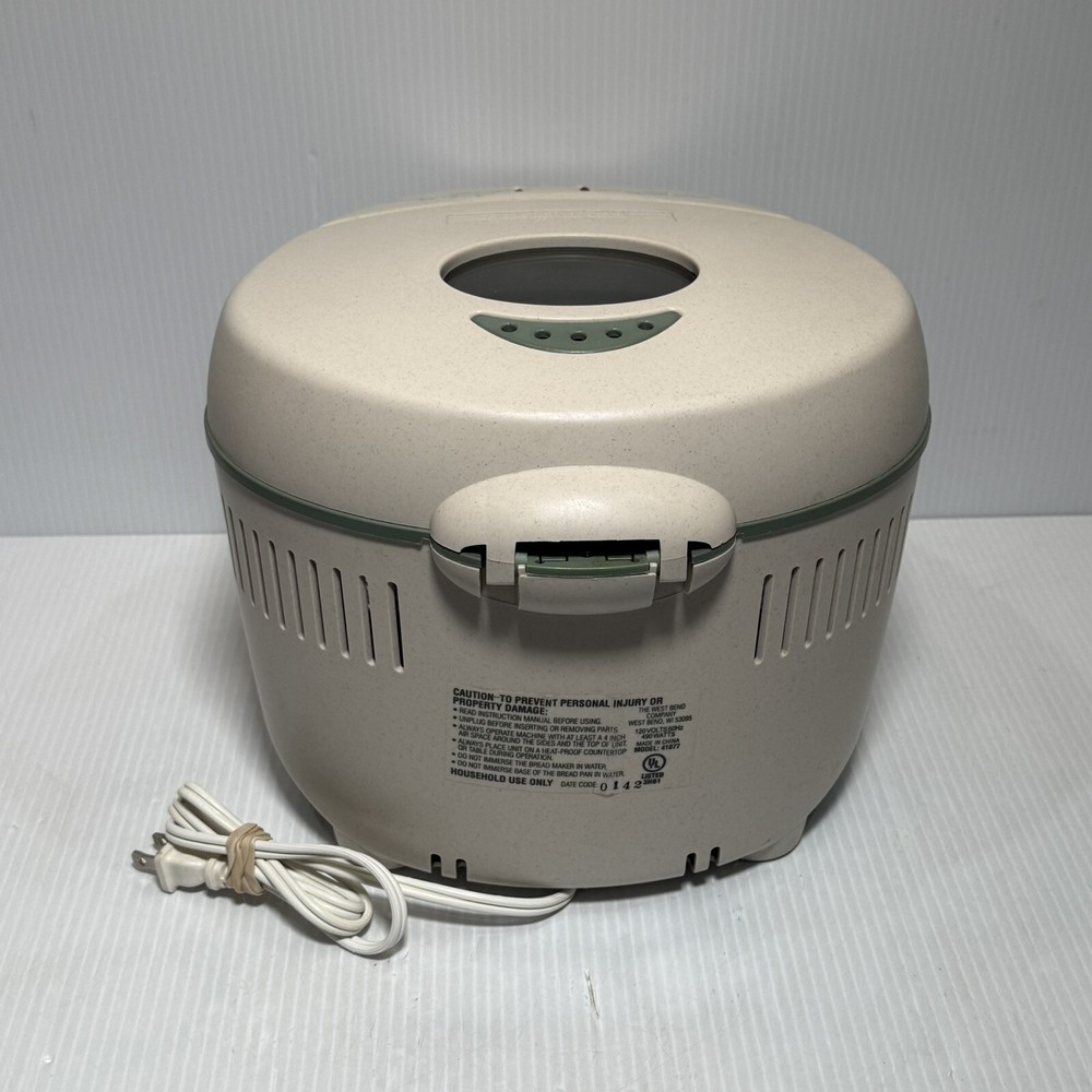 WEST BEND JUST FOR DINNER AUTOMATIC BREAD MAKER MACHINE MODEL 41077 WORKS GREAT!