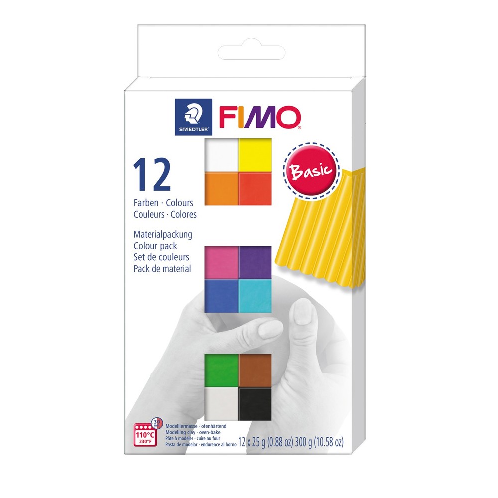 Original FIMO® Soft Modelling Clay (oven-bake) 12 Basic Colors Pack