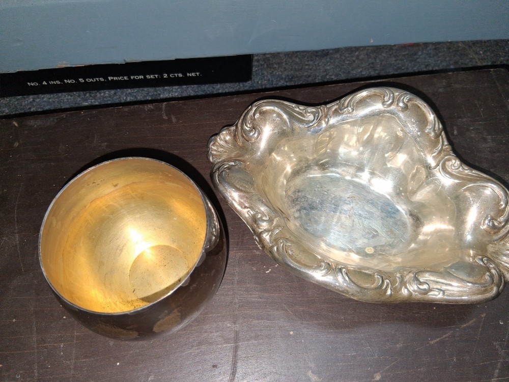 Sherdan Silver Plated Cup And Serving Dish