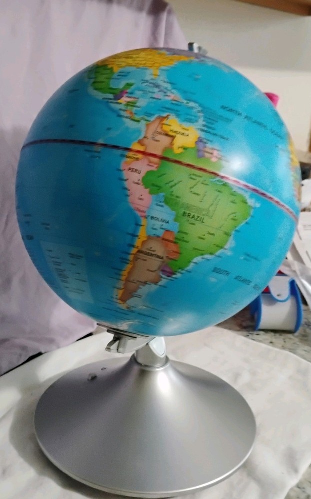 tabletop Globe with on and off switch, lights up & can use as night light