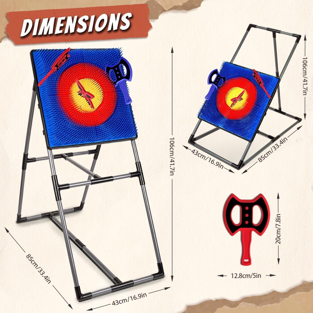 Axe Throwing Game for Backyard, Axe Throwing Target Set with 16 Throwing Axes...