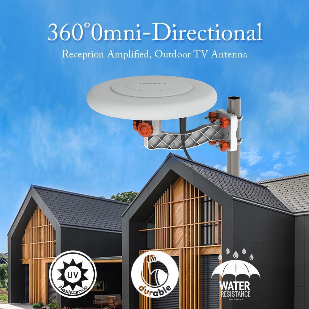 360° Home Video Omni-Directional Outdoor Amplified TV Antenna HDTV 1080P 4K