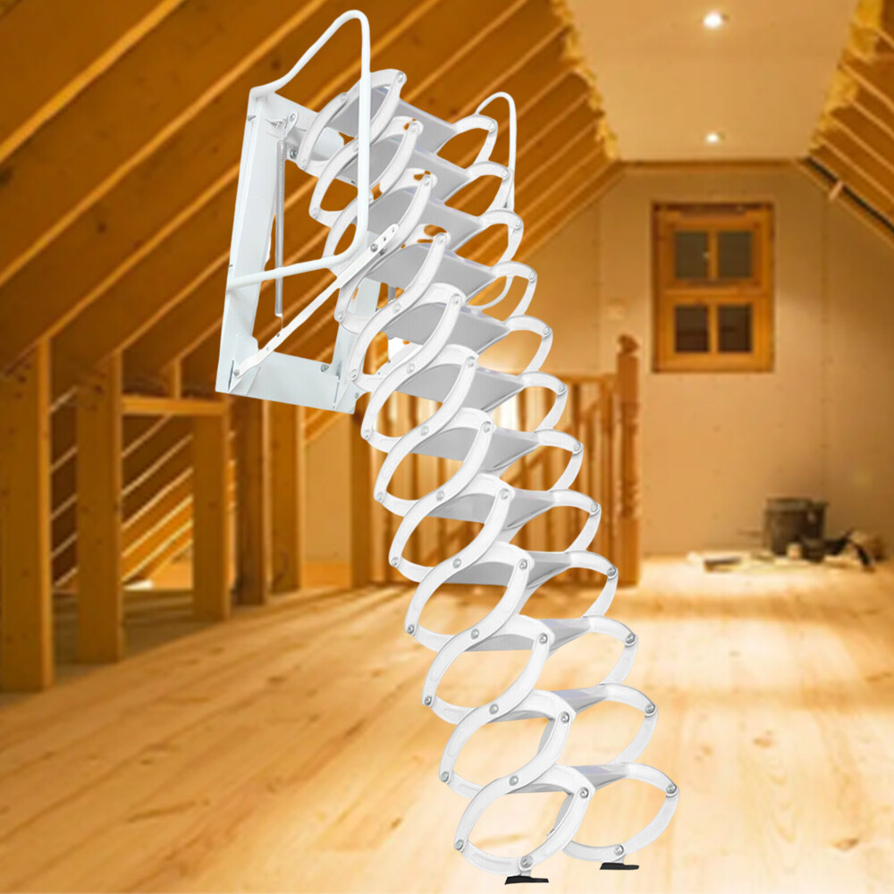 Attic Steps Pull Down 12 Steps Attic Stairs Alloy Attic Access Ladder 882lb