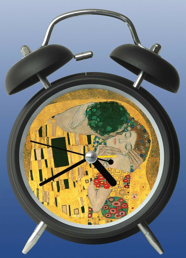 Klimt Art Design Bedside Table & Quiet Light Alarm Clock