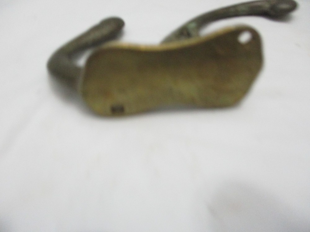 4 Vintage 4.5 Inches Brass Coat - Hat Bracket Double Hooks