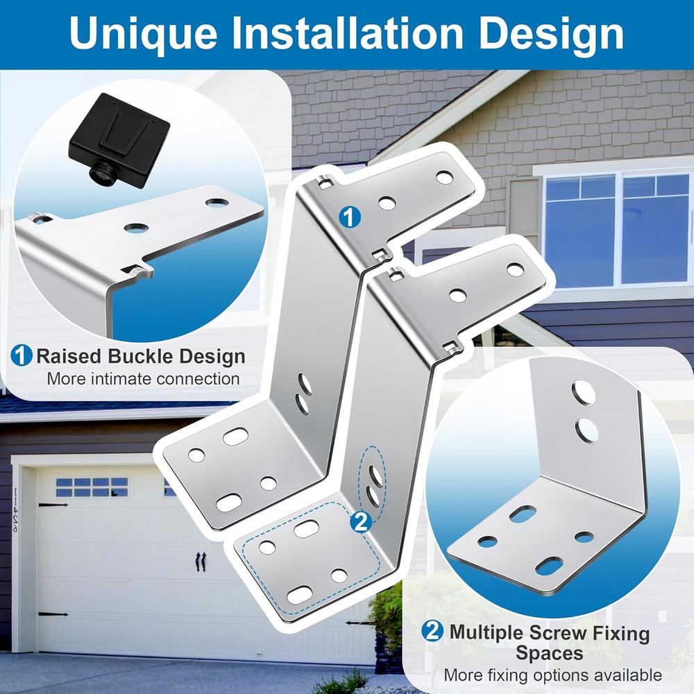 Sturdy Metal Garage Door Sensor Brackets - 2PCS Wall Mount Replacement Set