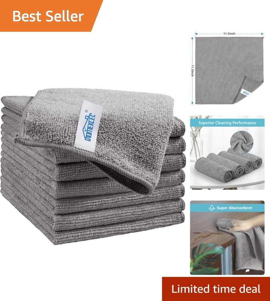 Versatile Microfiber Cleaning Cloths 8 Pack - Lint-Free & Eco-Friendly Solution