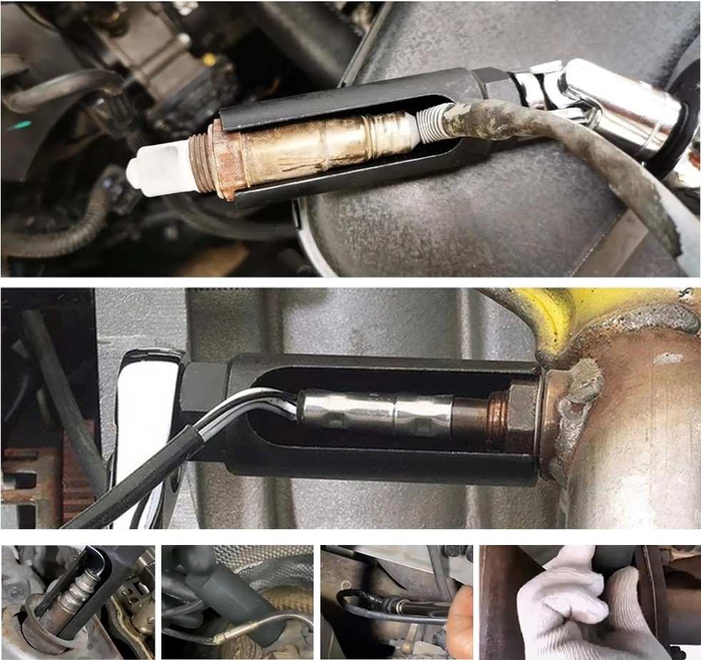 1Pc Oxygen Sensor Socket With Side Wire Cutout O2 Induction Sleeve High Hardness