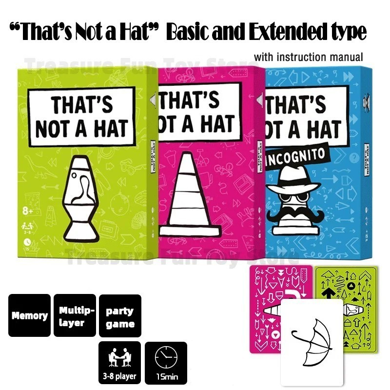 That'S Not a Hat - Fun Bluffing & Memory Party Game for All Ages Components