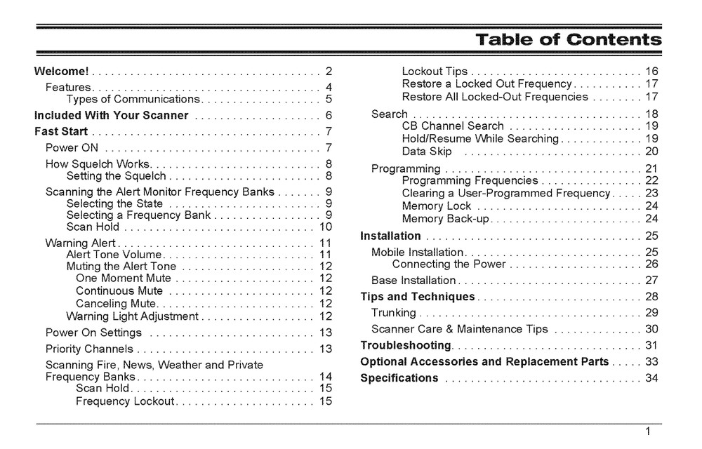 Uniden BCT7 Bear Tracker 800 Instructions Operating Manual User Guide COIL BOUND