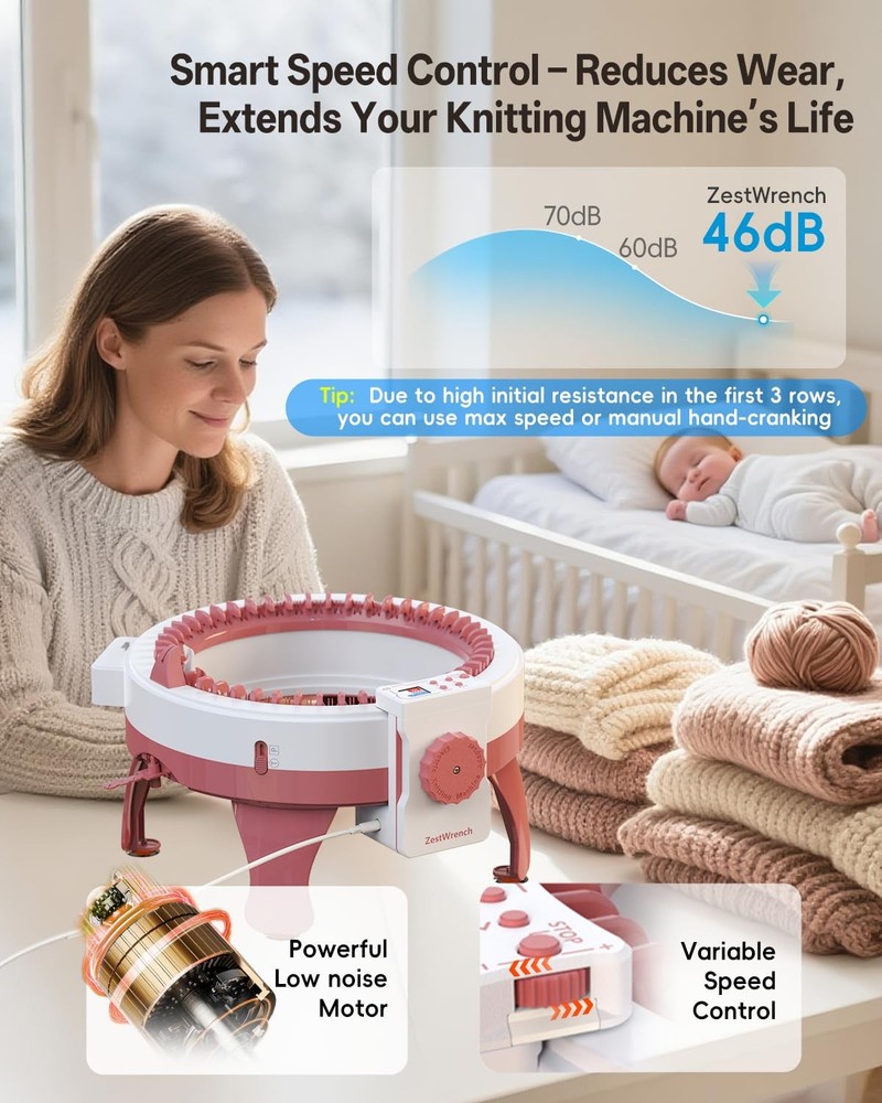 Zestwrench Electric Knitting Machine Adapter Sentro 48-Needle LCD Panel Circular