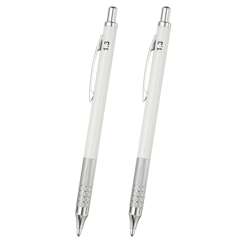 2Pcs Mechanical Pencil 1.3mm for Drawing, White