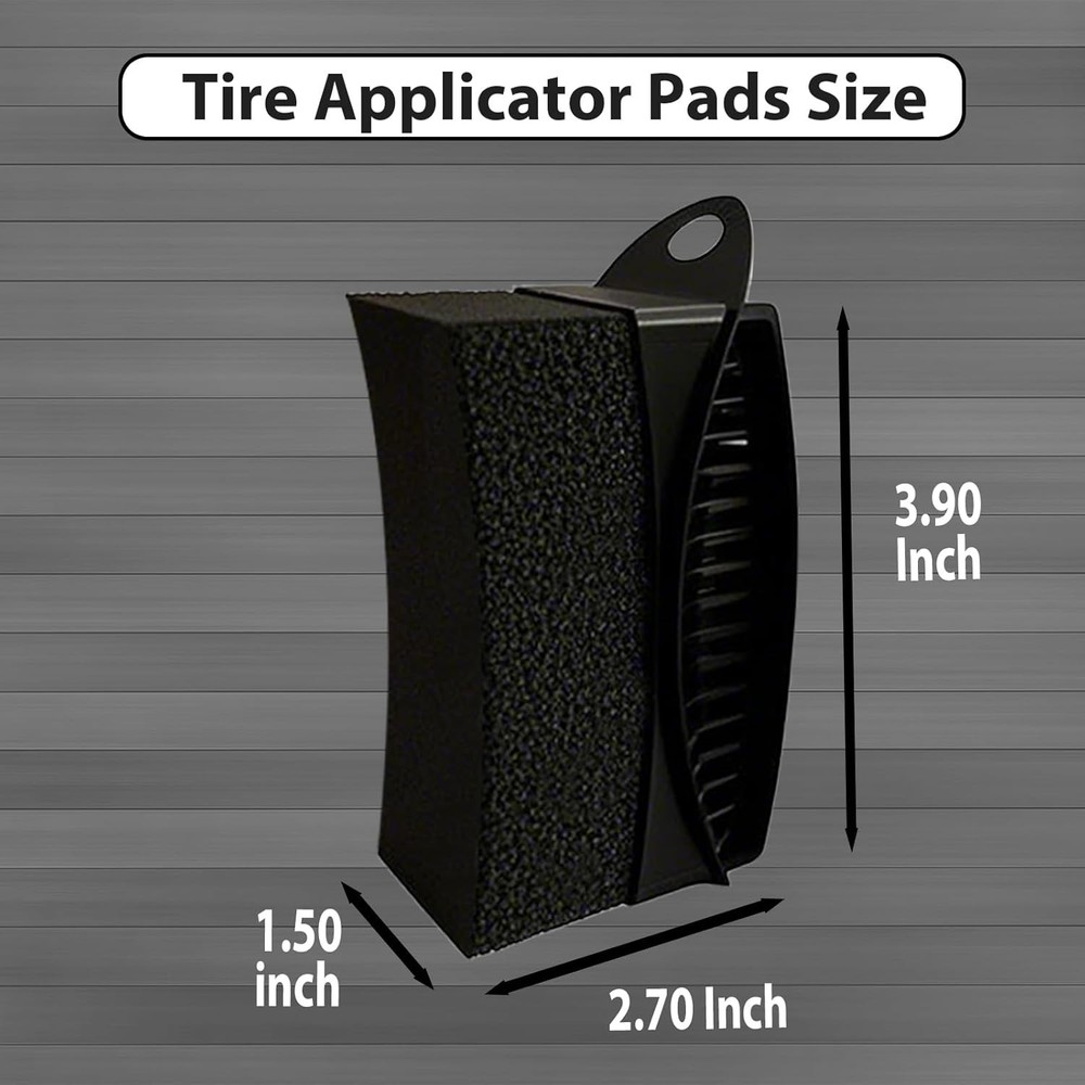 2 Pack Tire Shine Applicator Pads, Reusable Tire Dressing Applicator Sponge, Cur