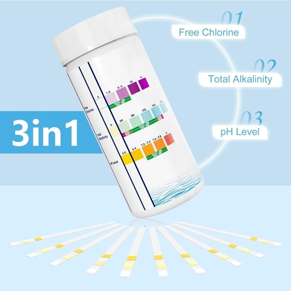 Pool and Spa Test Strips - 125 Count 3-in-1 Kit