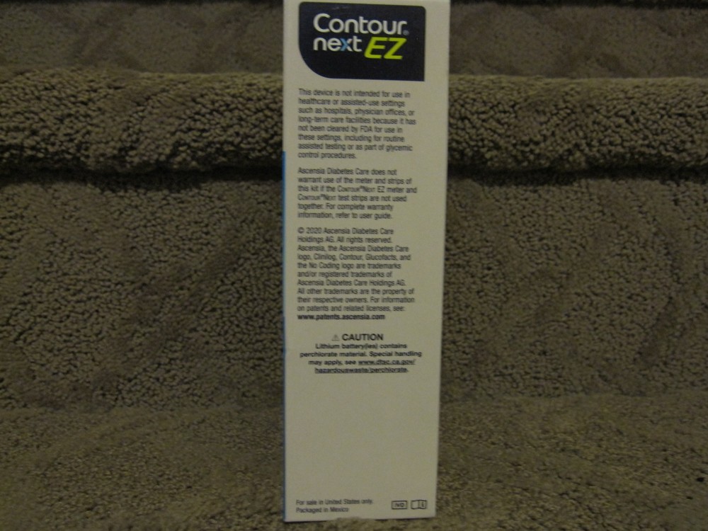 Contour Next Ez Blood Glucose Meter Accurate Testing No Coding 04/2028