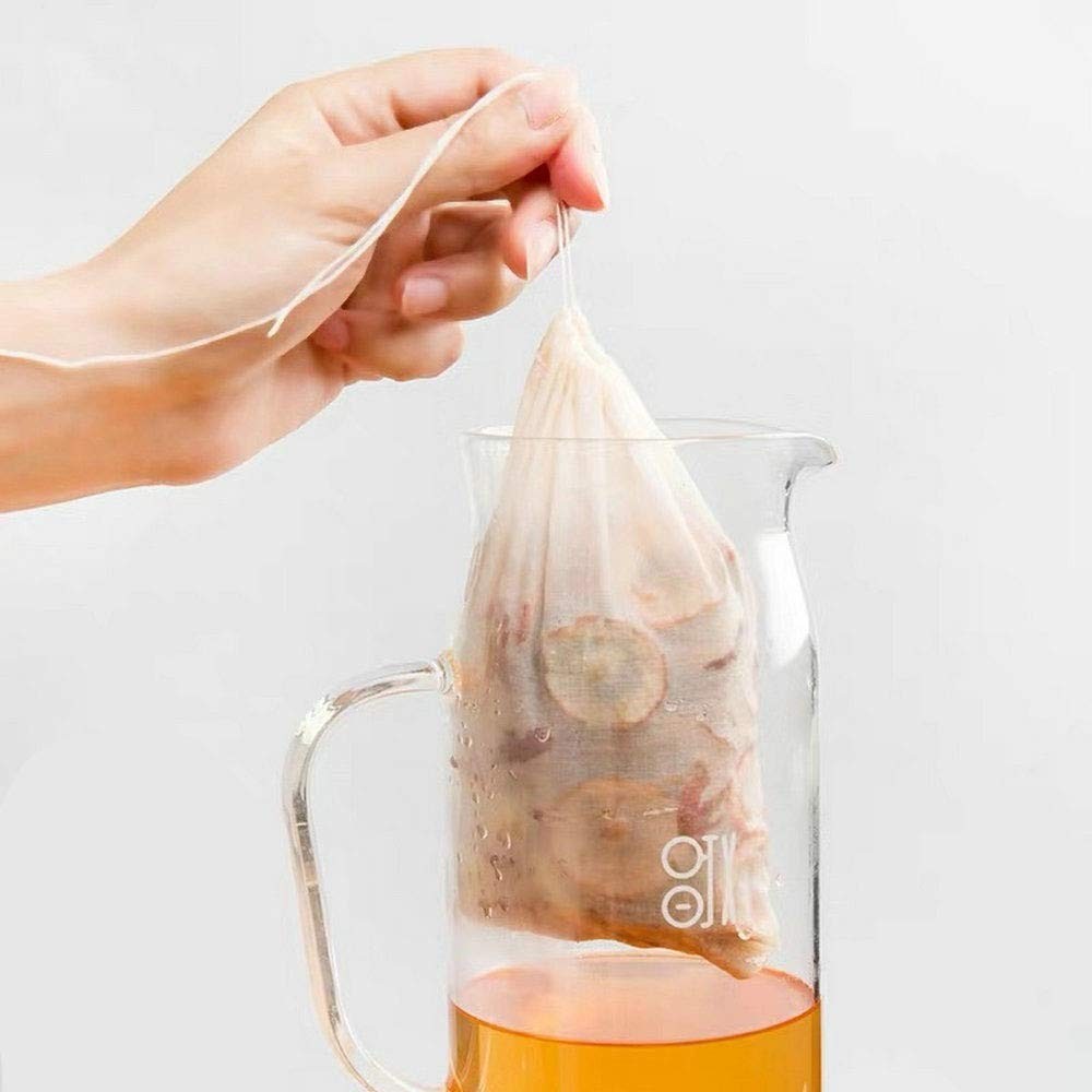 Disposable Drawstring Tea infusers Tea Filter Bags for Loose Tea Herbs 100Pcs...