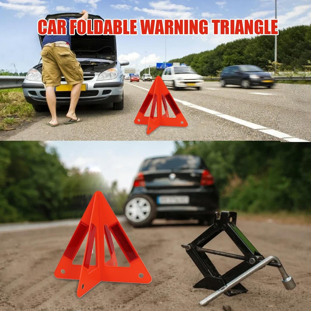 Safety Triangle Reflective Vehicles Warning Symbol Non-Slip Compact