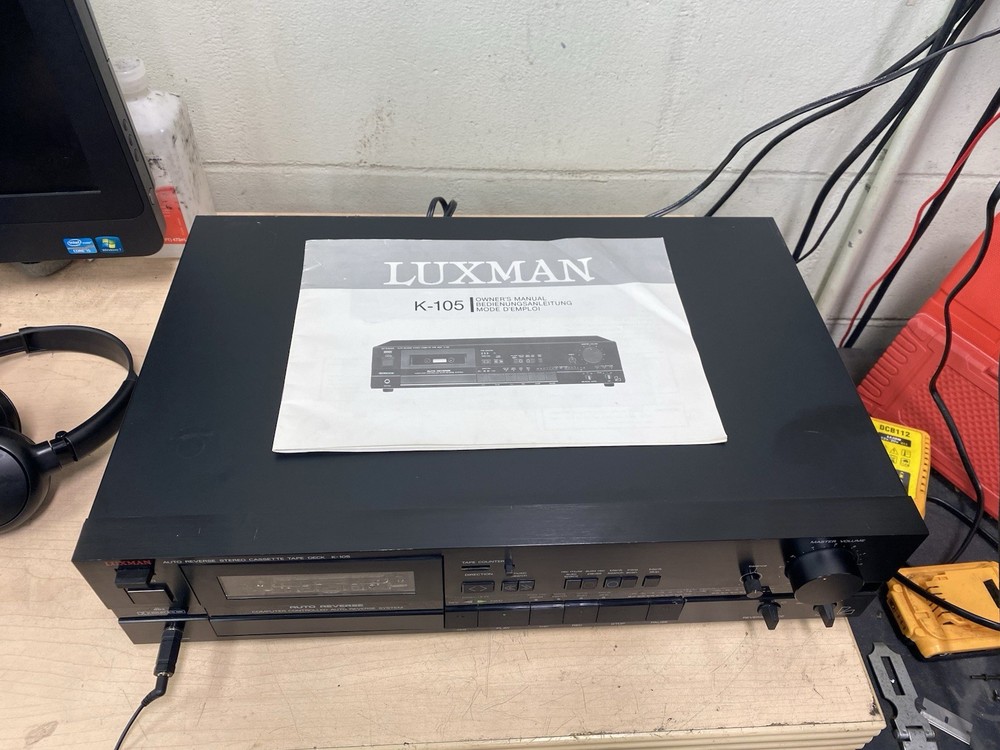 Luxman K-105 Auto Reverse Stereo Cassette Deck Player +Manual (SERVICED)