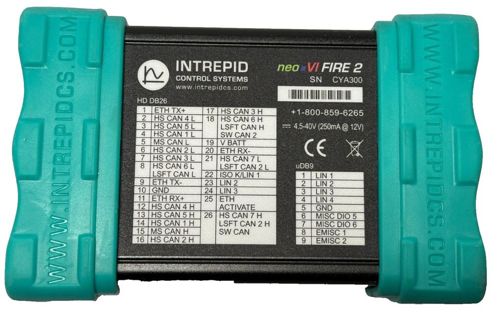 Intrepid NeoVI Fire 2 Multi-Protocol Vehicle Interface & Data Logger