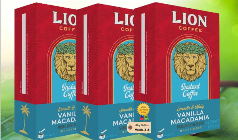 Lion Instant Vanilla Macadamia Coffee 8 stick - 3 Boxes