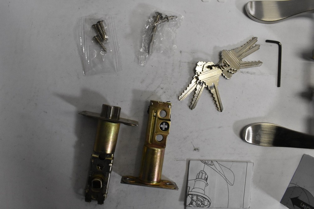 Front Entry Door Combo Handle Lock Set Wave Lever Single Deadbolt