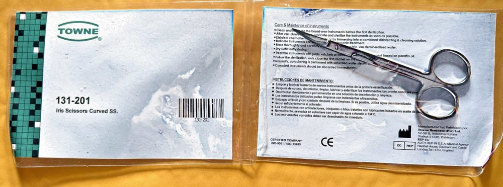 Iris Scissors Curved Surgical Dental Instruments SS. 3/Pack