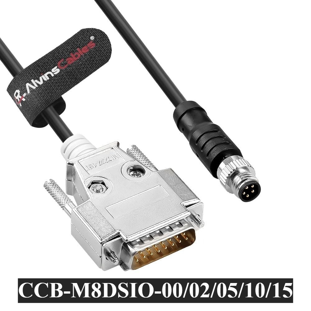 CCB-M8DSIO M8 5-Pin B-Code DB15 I/O Cable for Cognex in-Sight 8000/Micro Series