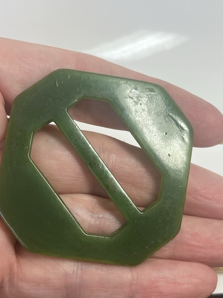 Vintage Green Bakelite Fabric Belt Loop Clip
