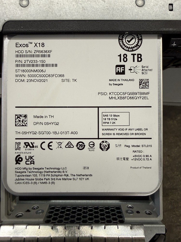 Dell E09J SCv2000 12x18TB SAS Storage Array 12-Bay3.5" Dual HOGFG Controller