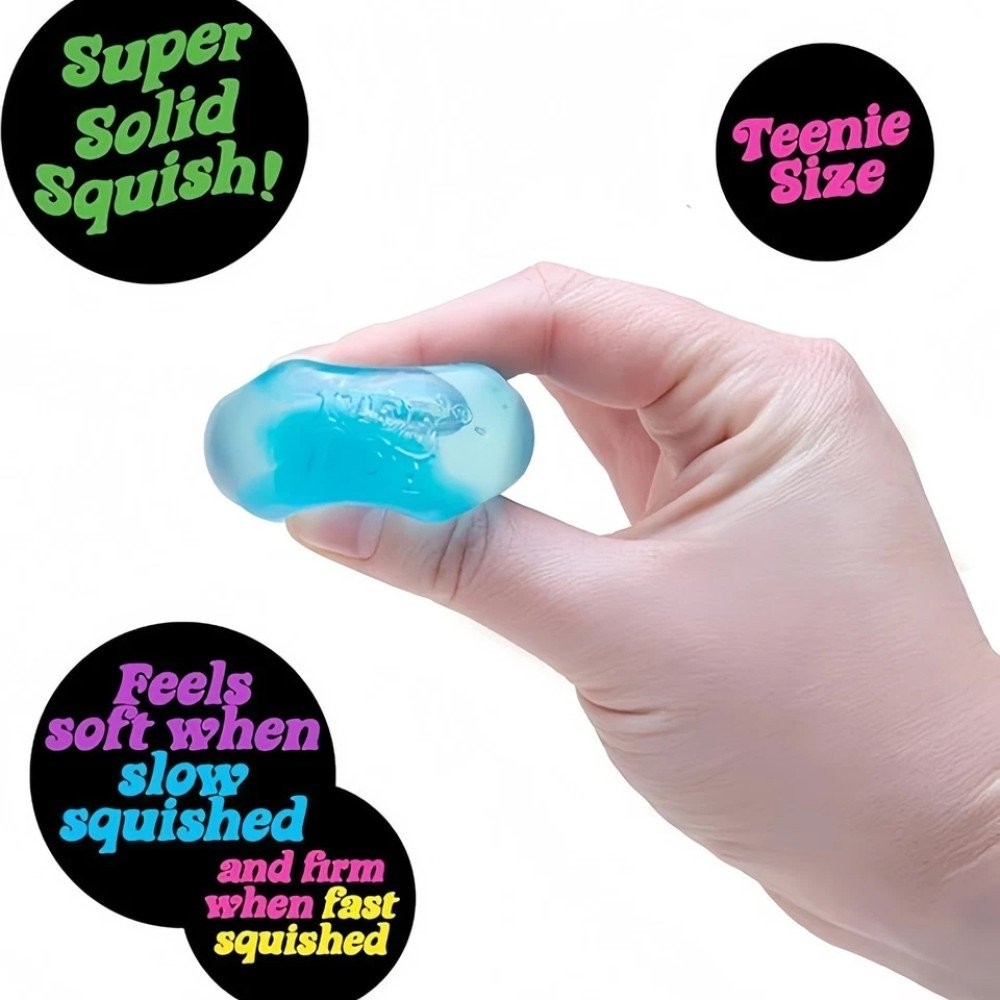 Nee Doh Nice Cubes Ice Cube Toy Fidget Super Solid Squish Blue USA