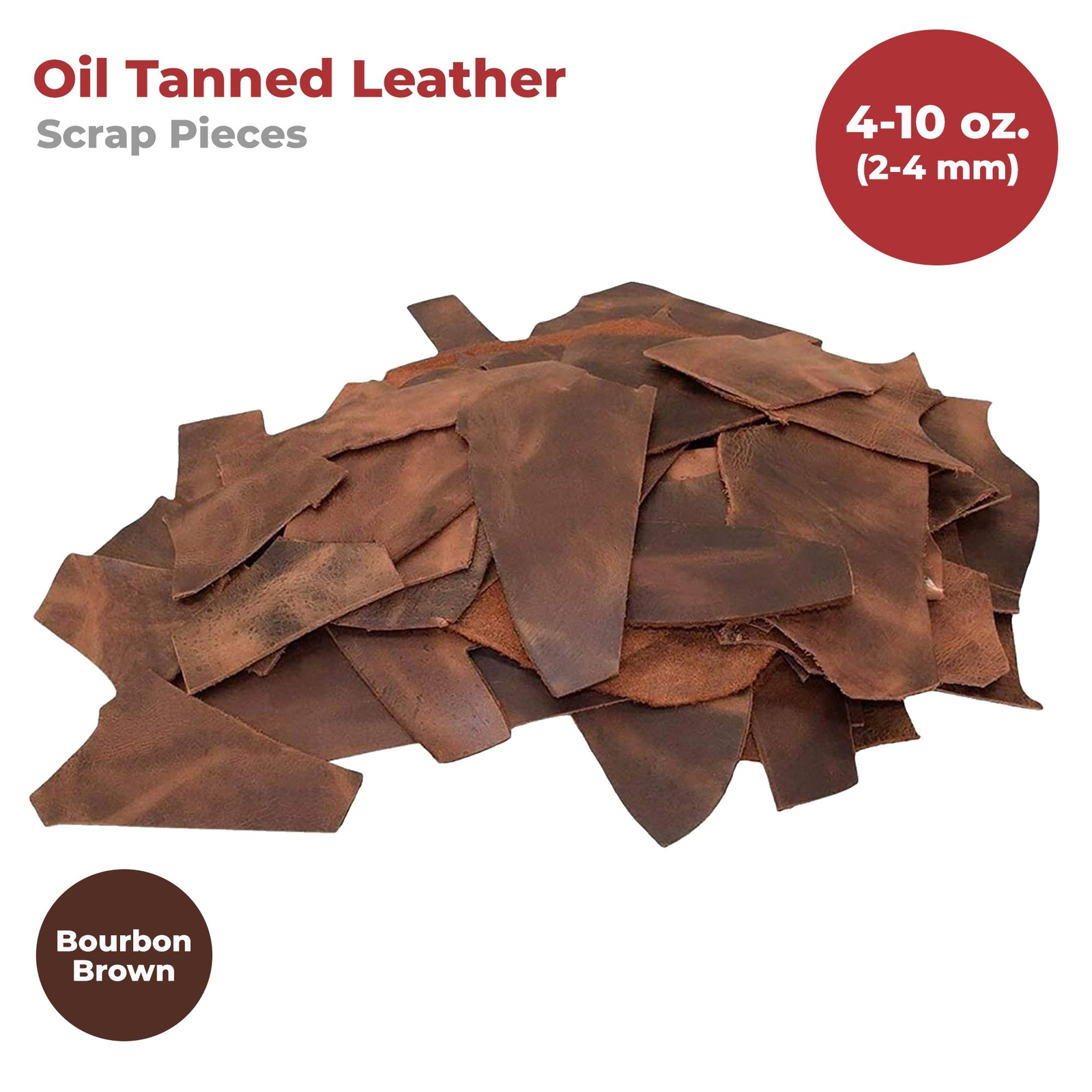ELW Vegetable & OilTanned Leather Scraps 2-15 oz (1.4-6mm) 1-30 lb Sizes
