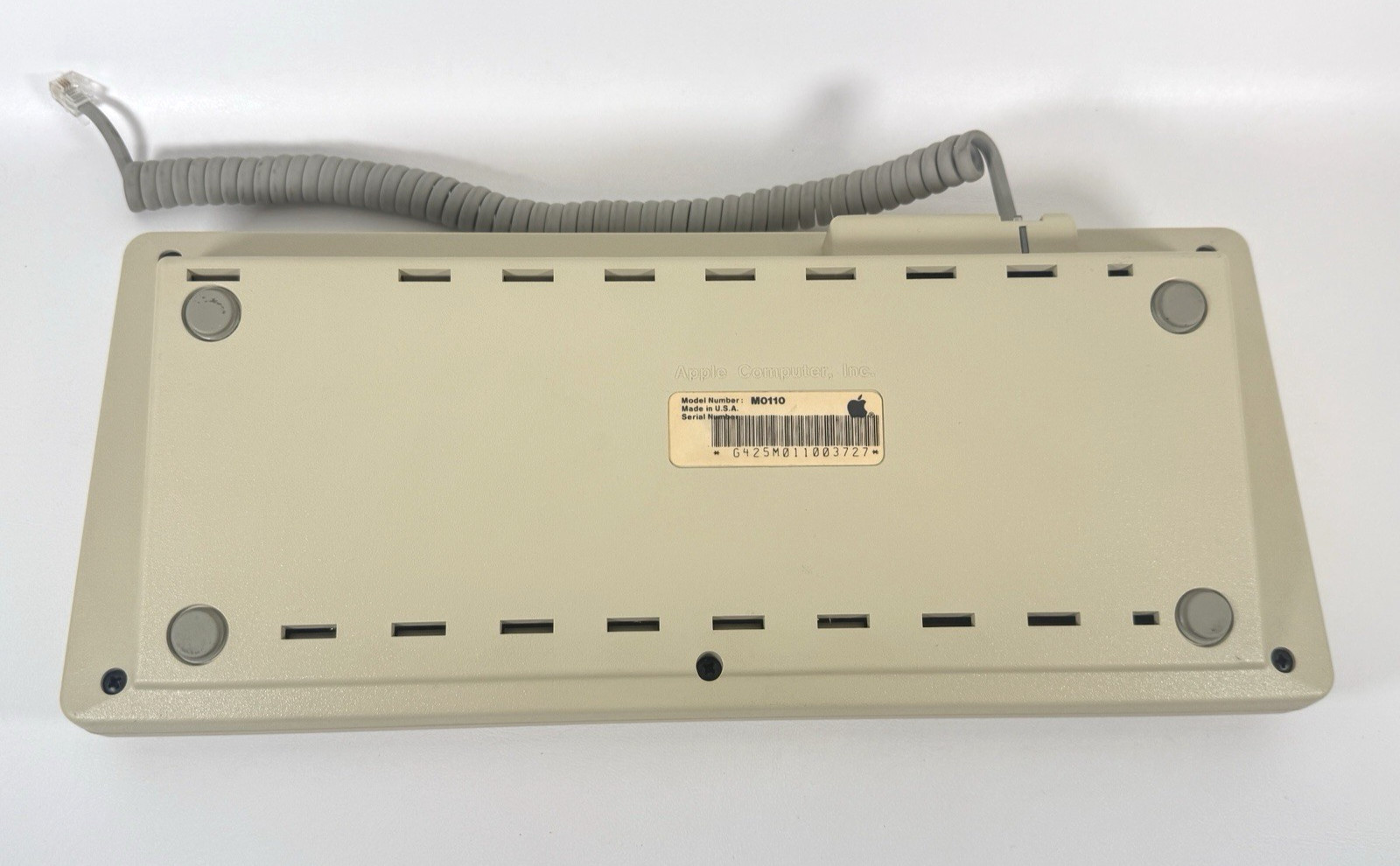 Apple Keyboard and Cable for Macintosh 128k 512k Mac Plus RARE Vintage M0110