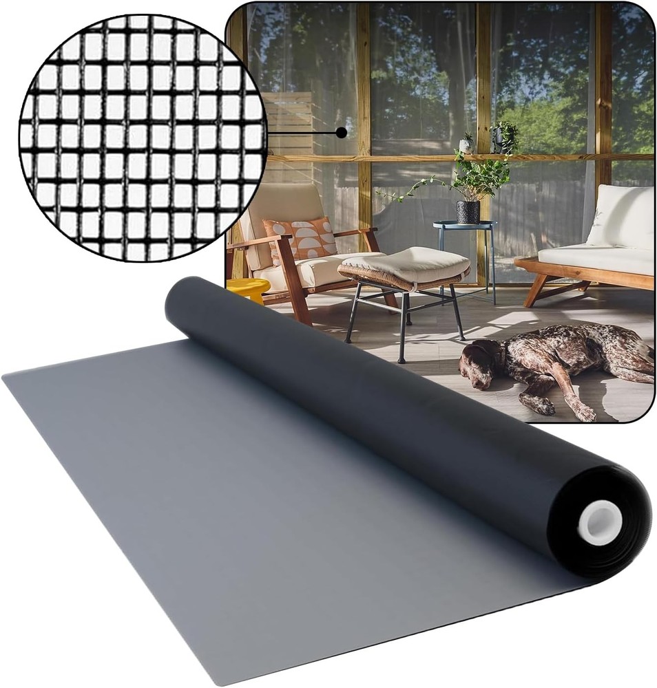 Fiberglass Window Screen Mesh 96x100ft Charcoal