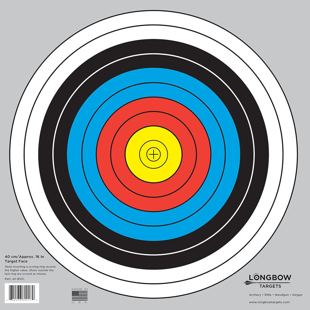 Archery 40cm & 80cm Targets by Longbow (20 Pack, 40cm/Approx 17" (