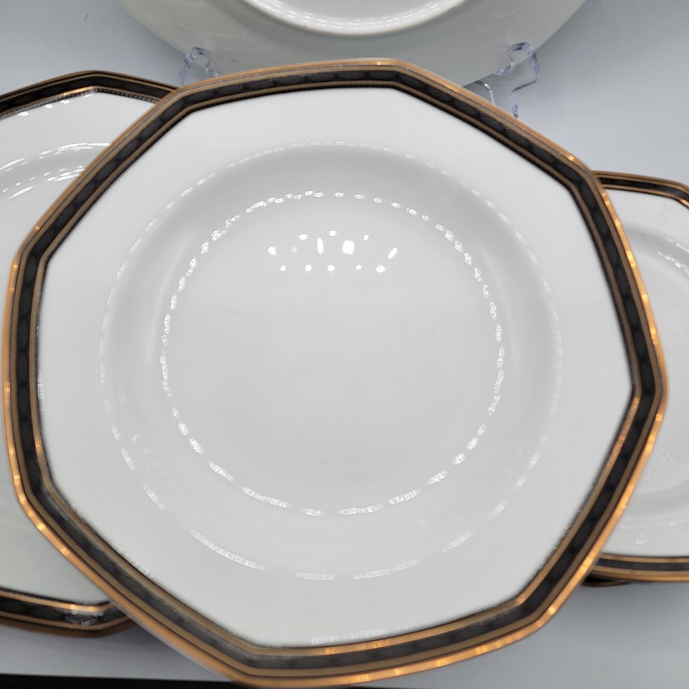 Christopher Stuart BLACK DRESS China Dinnerware. 13 Pc's EC