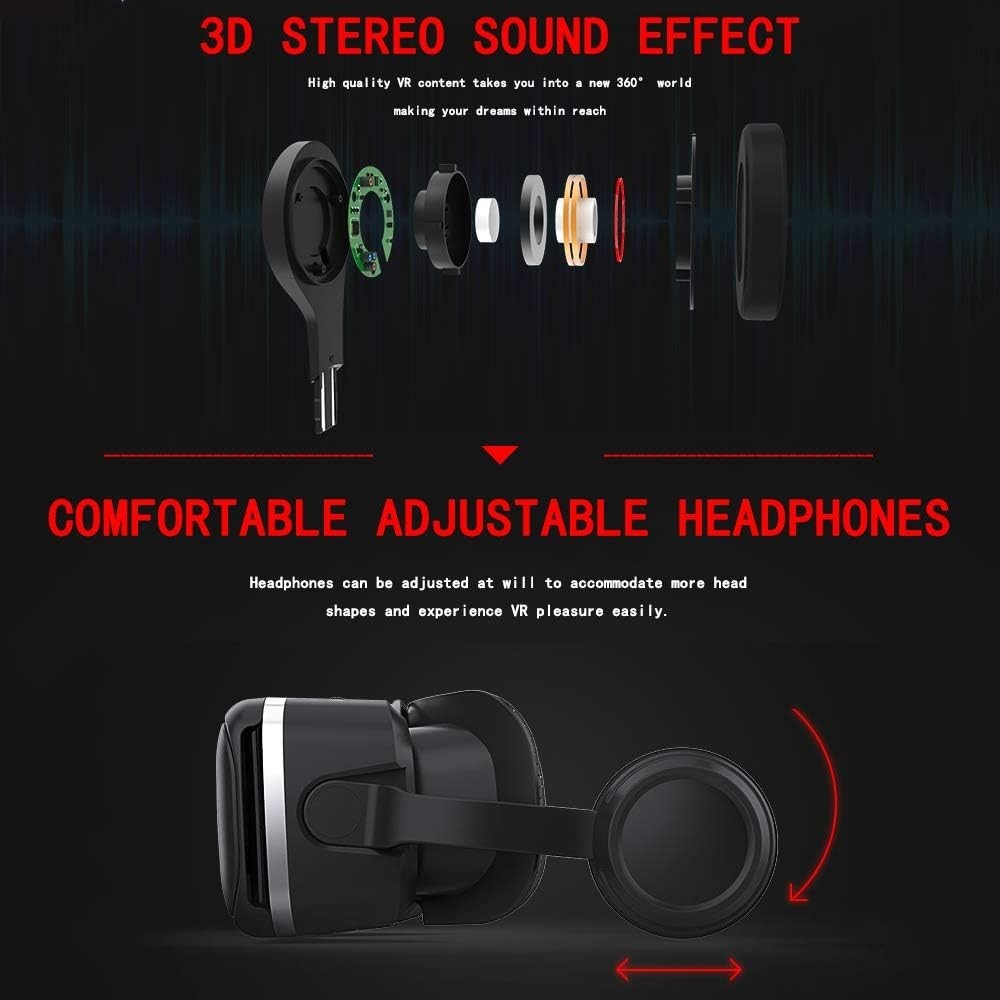Advanced VR Glasses with Adjustable Headband & Controller for Smartphone Use