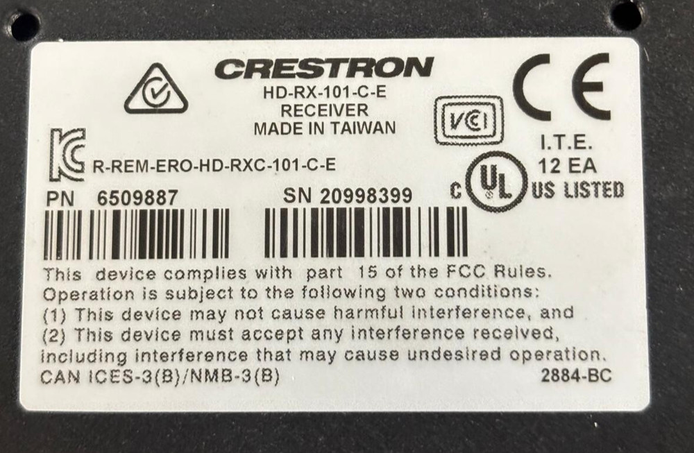 Crestron HD-RX-101-C-E Category Cable Receiver (6509987)