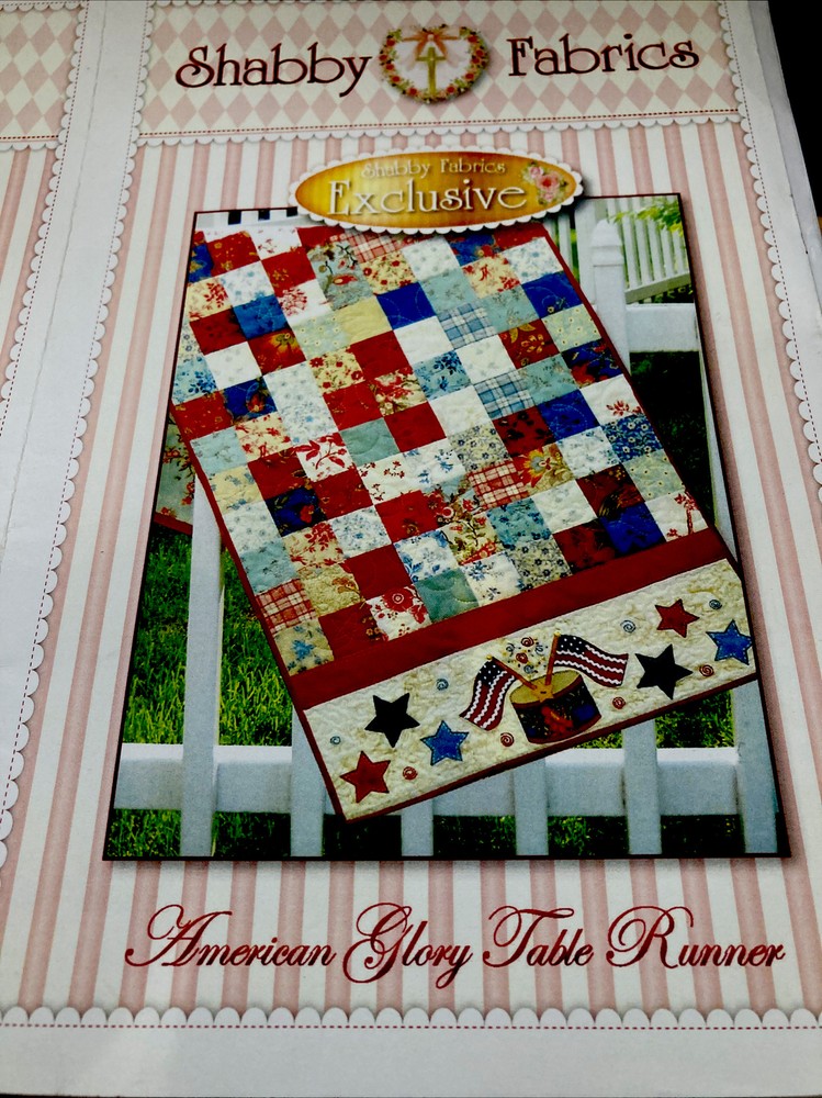 American Glory Table Runner Pattern by Shabby Fabrics used