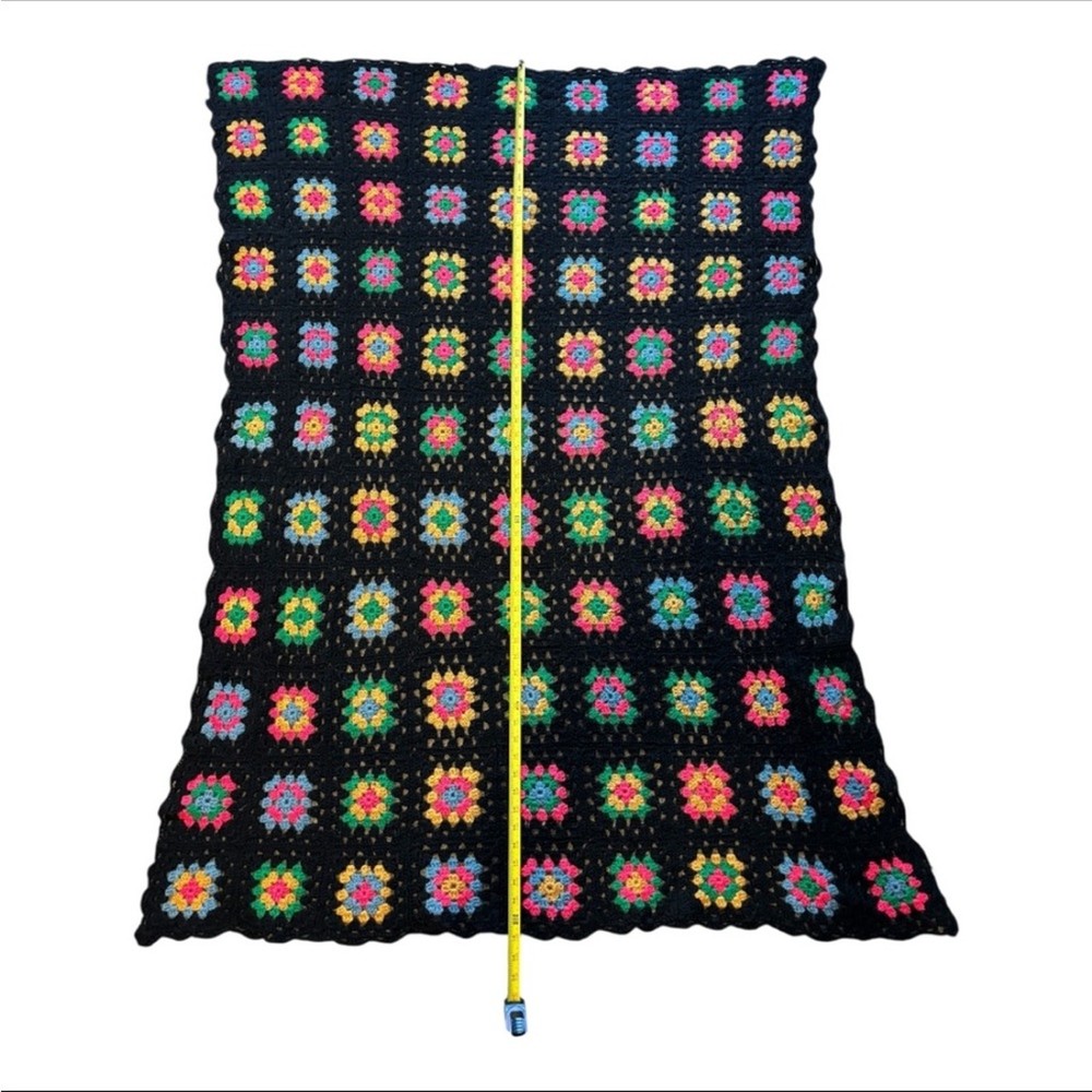 Vibrant Multicolor Crochet Throw Blanket