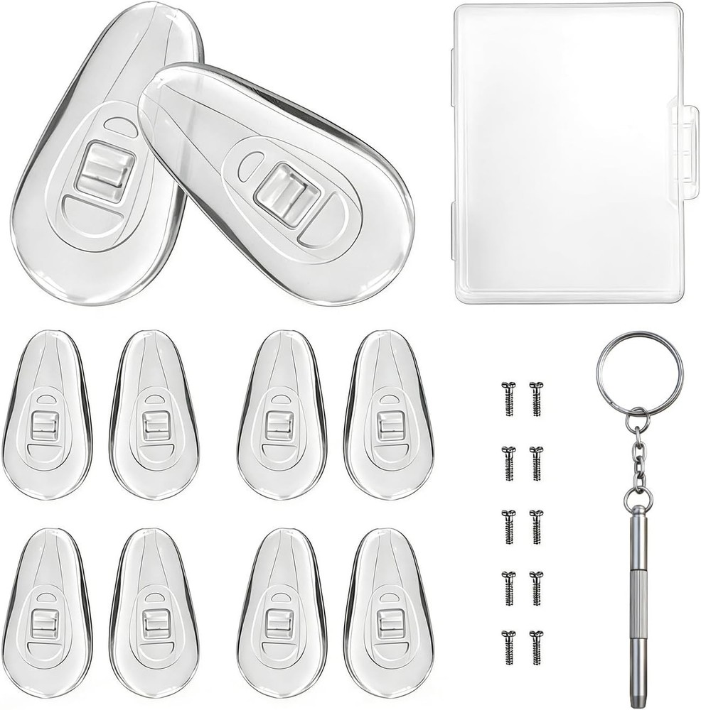 5-Pair Replacement Nose Pad Kit - Silicone & Multi-Functional Tool