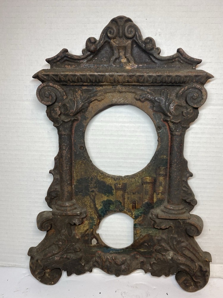 Vintage Cast Iron Mantle Clock Face