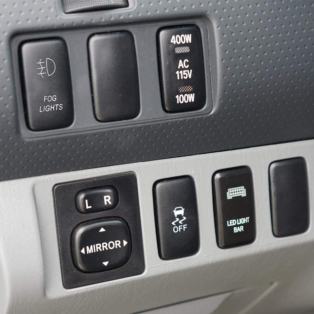 Fog Lights Symbol Push Switch White Backlight ON-Off Switch with Connector Wi