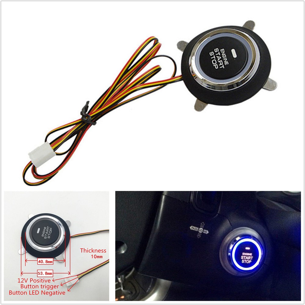 Car Keyless Entry Engine Start Push Button Switch Ignition Starter Kit Universal