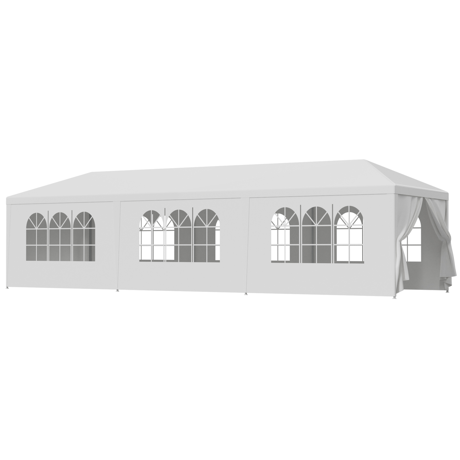 10'x10'/20'/30 Outdoor Gazebo Wedding Party Tent White Canopy With Sidewalls
