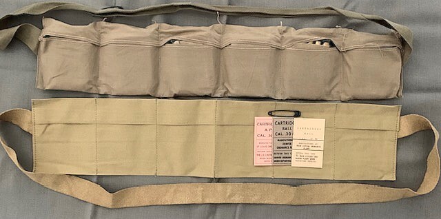 EARLY WWII M1903A3 SPRINGFIELD AND M1 GARAND REPLICA BANDOLEER IN OD#1 (KHAKI)