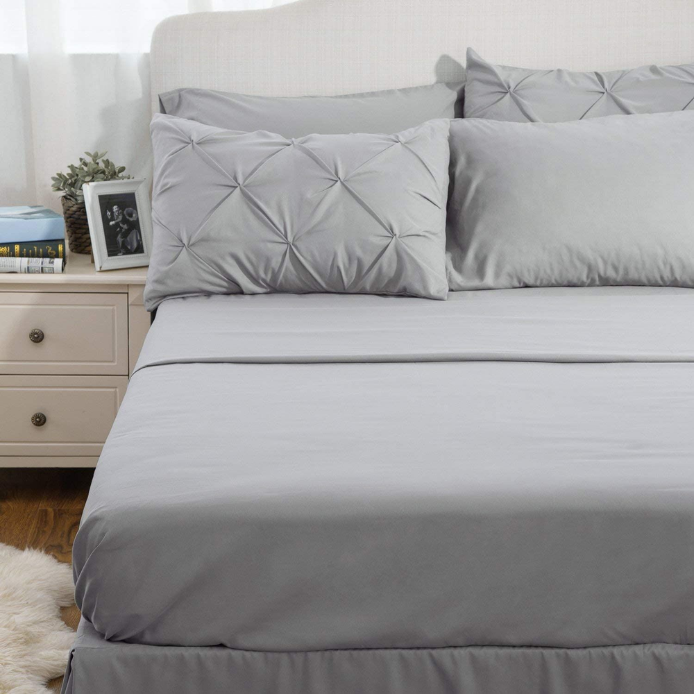 Bedsure King Size Comforter Set - Bedding 7 Pieces, King, Gray