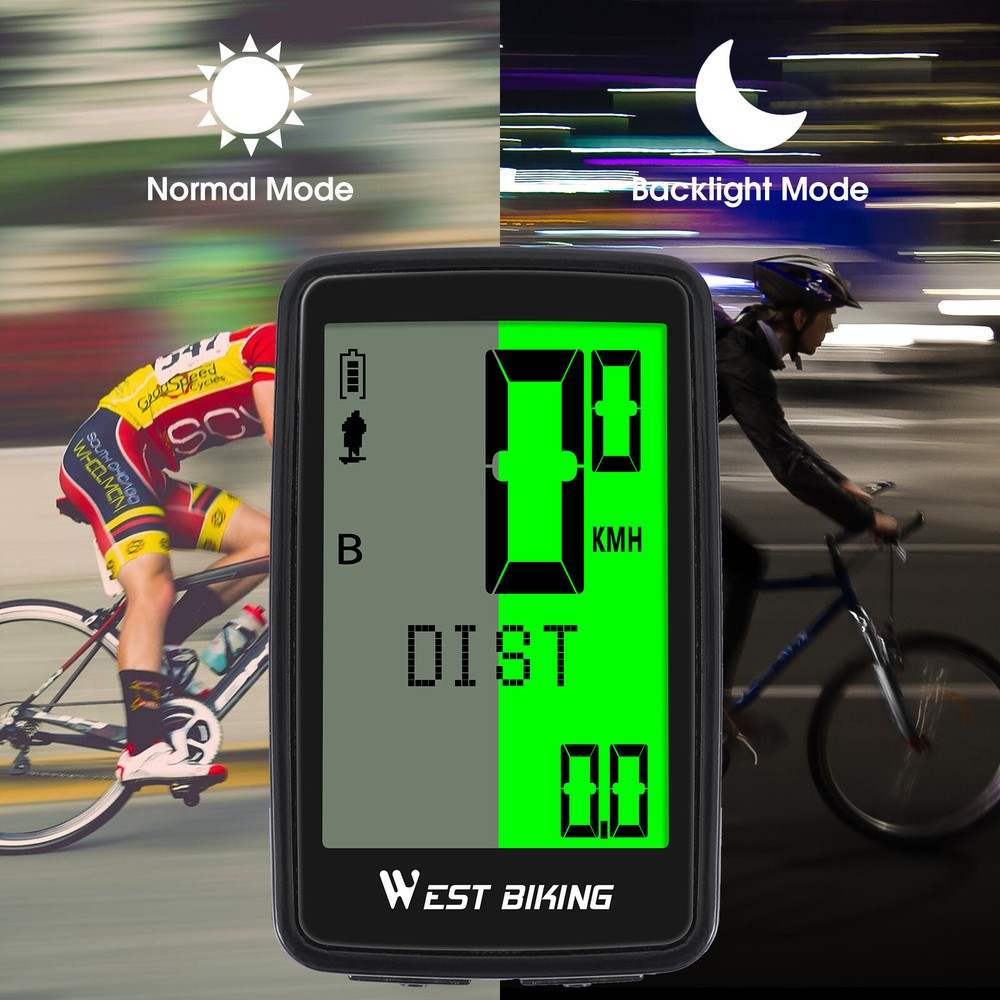 WEST BIKING Wireless USB Rechargeable Waterproof Bicycle Computer Speedometer