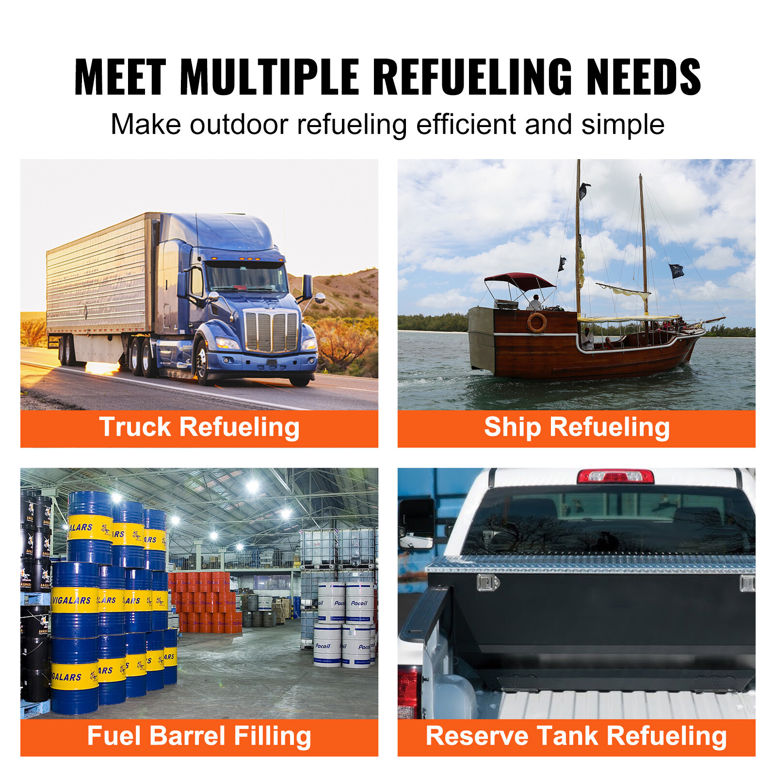 VEVOR Fuel Transfer Pump Gasoline Pump 20GPM 12V for Transfer of Gasoline Diesel