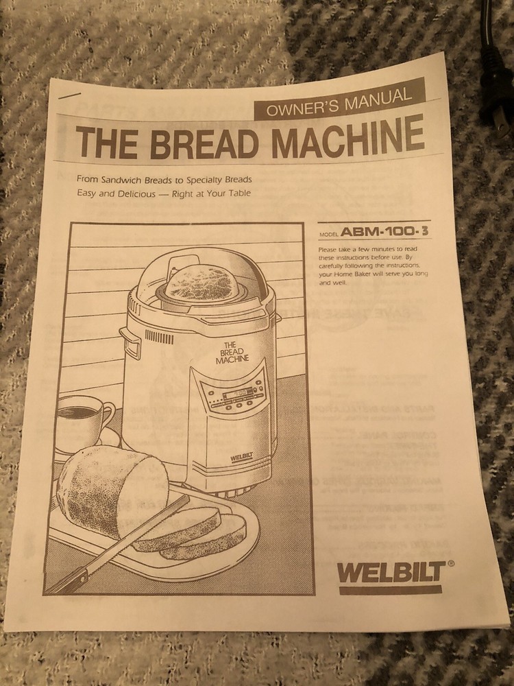 welbilt bread machine abm-100-3